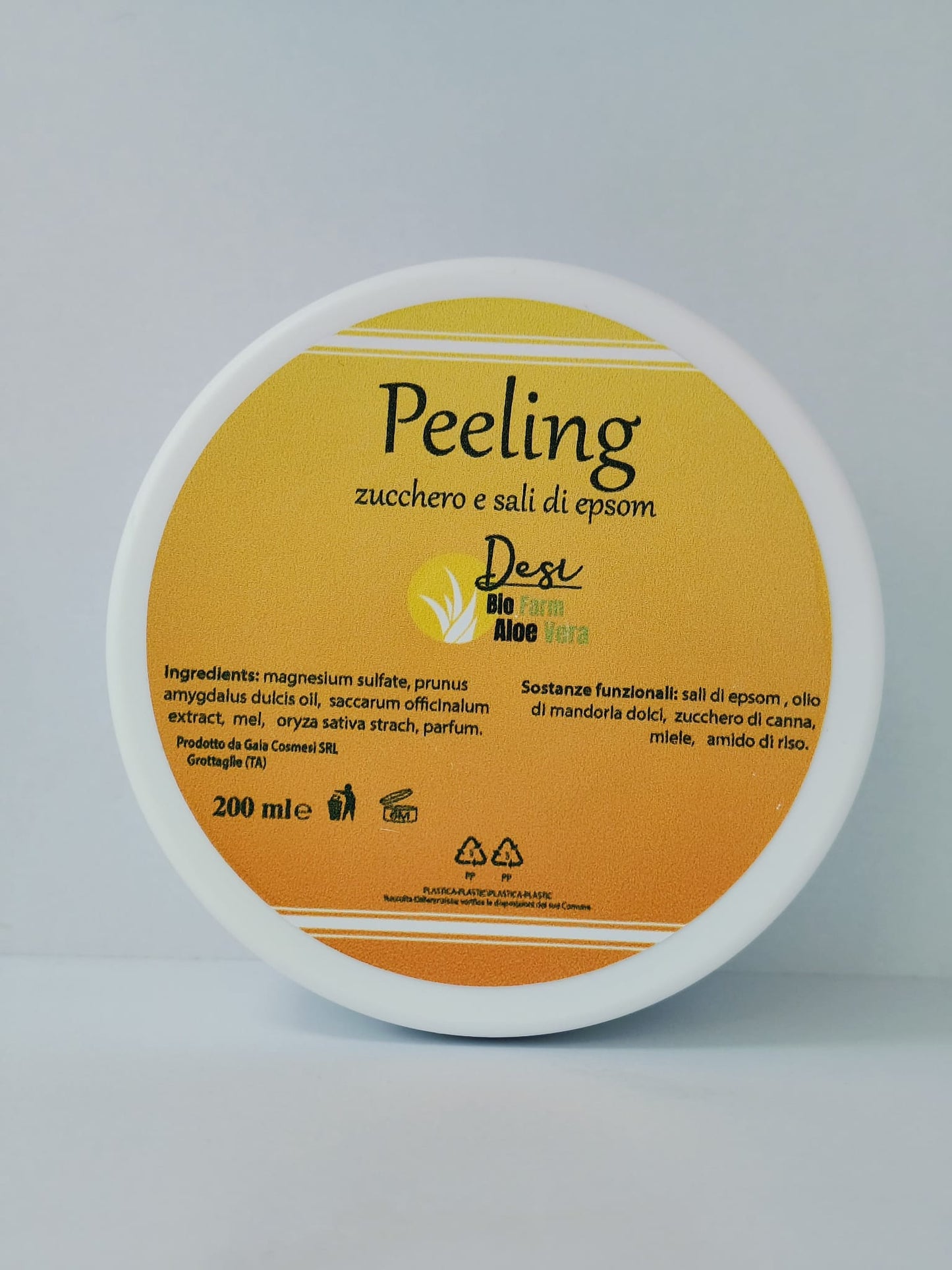 Peeling zucchero e sali 200 ml- scrub naturale per una pelle liscia e nutrita